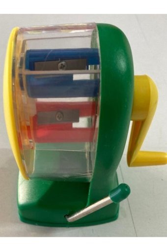 Manka Kollu Masaüstü Manuel Plastik Kalemtıraş Gümüş