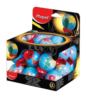 Maped Dünya Küresi Manuel Plastik Kalemtıraş Kırmızı 16 Adet