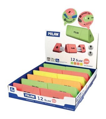 Milan 20153212 Slıde Manuel Plastik Kalemtıraş 12 Adet