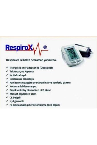 Respirox Ye660B 2 Kullanıcı 180 Ölçüm Hafızalı Konuşan Dijital Koldan Tam Otomatik Tansiyon Aleti
