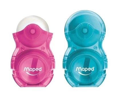Maped 049111 Loopy Display Silgili Manuel Plastik Kalemtıraş Gri 2 Adet