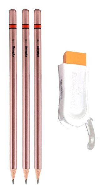 Faber-Castell Silgili Manuel Plastik Kalemtıraş + Rotring Kurşun Kalem