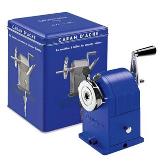 Caran D'Ache 455-648 Klein Kollu Masaüstü Manuel Metal Kalemtıraş Mor