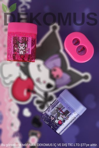 Kuromi Manuel Plastik Kalemtıraş Pembe 2 Adet