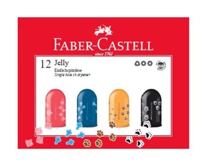 Faber-Castell Jelly Manuel Plastik Kalemtıraş Siyah 12 Adet