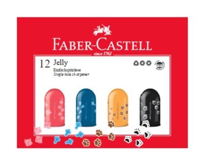 Faber-Castell Jelly Manuel Plastik Kalemtıraş Siyah 12 Adet