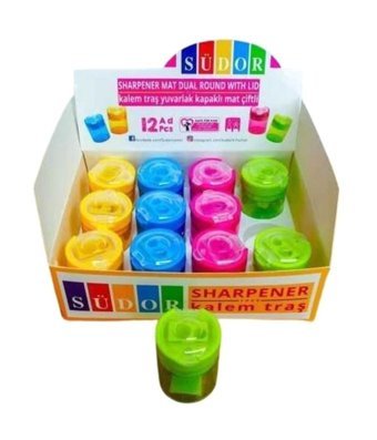 Südor K-T08 Kapaklı Manuel Plastik Kalemtıraş Beyaz