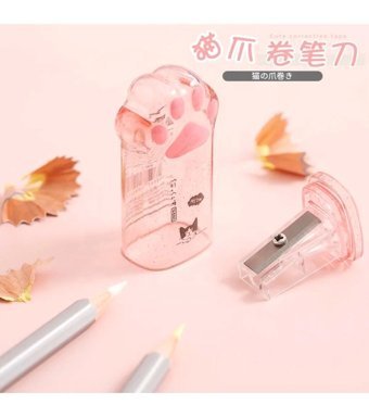 Meyra Accessories Sevimli Kedi Manuel Plastik Kalemtıraş Mavi
