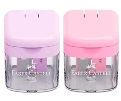 Faber-Castell Mini Box Manuel Plastik Kalemtıraş Mavi 2 Adet