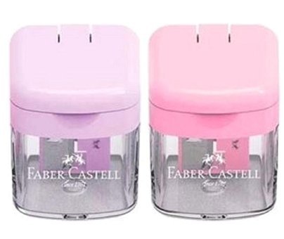 Faber-Castell Mini Box Manuel Plastik Kalemtıraş Mavi 2 Adet