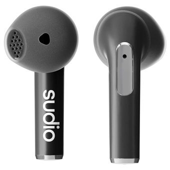 Sudio N2 Su Geçirmez 5.2 Silikonsuz Gürültü Önleyici Kablosuz Kulak İçi Bluetooth Kulaklık Siyah