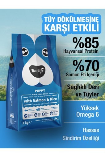 Havlife Somon Küçük Irk Yavru Köpek Maması 3 kg