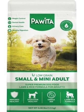Pawita Süper Premium Kuzu Etli Küçük Irk Yetişkin Köpek Maması 1.5 kg