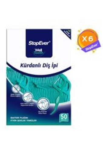 Stopever Well Tooth Nane Aromalı Kürdanlı 6x50 Adet Diş İpi