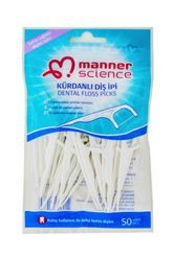 Manner Science Aromasız Kürdanlı 50 Adet Diş İpi