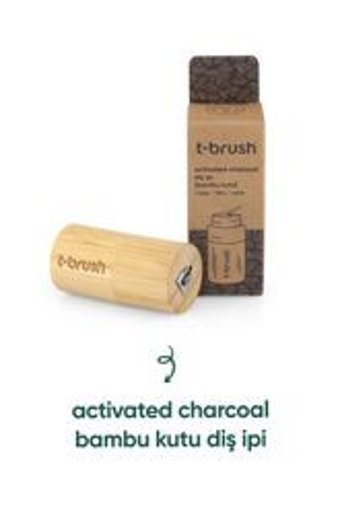T-Brush Activated Charcoal Nane Aromalı Mumlu 30 m Diş İpi
