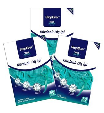 Stopever Well Tooth Nane Aromalı Kürdanlı Mumlu 3x50 Adet Diş İpi
