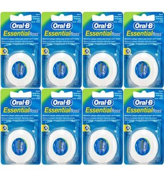 Oral-B Essential Nane Aromalı Mumlu 50 m 8 Adet Diş İpi