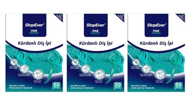 Stopever Well Tooth Nane Aromalı Kürdanlı 50x3 Adet Diş İpi