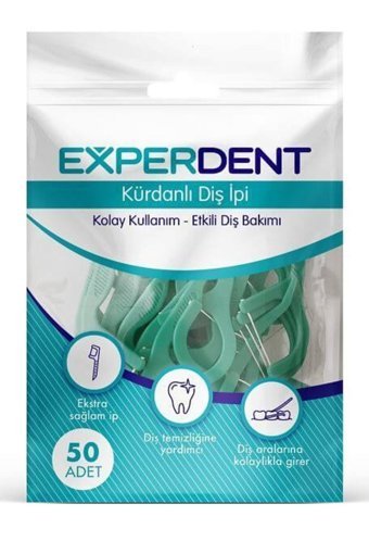 Experdent Aromasız Kürdanlı 50 Adet Diş İpi