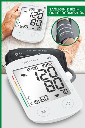 Medisana Med-48627 2 Kullanıcı 240 Ölçüm Hafızalı Konuşan Dijital Koldan Tam Otomatik Tansiyon Aleti