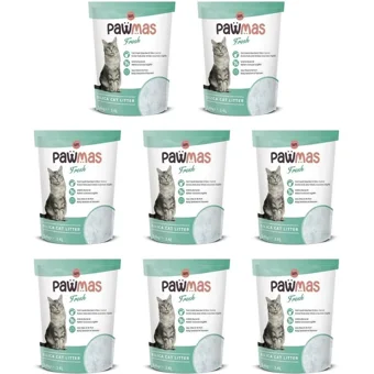 Pawmas Fresh Kokulu Topaklanan İnce Taneli Kristal Kedi Kumu 8x3.4 lt