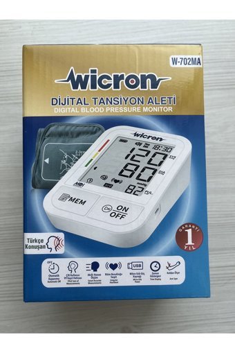 Wicron Life W-702Ma 2 Kullanıcı 198 Ölçüm Hafızalı Konuşan Dijital Koldan Tam Otomatik Tansiyon Aleti