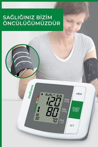 Medisana 48670 2 Kullanıcı 180 Ölçüm Hafızalı Dijital Koldan Tam Otomatik Tansiyon Aleti
