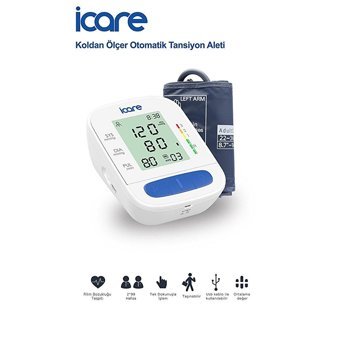 Icare Jpd-Ha210 2 Kullanıcı 198 Ölçüm Hafızalı Konuşan Dijital Koldan Tam Otomatik Tansiyon Aleti