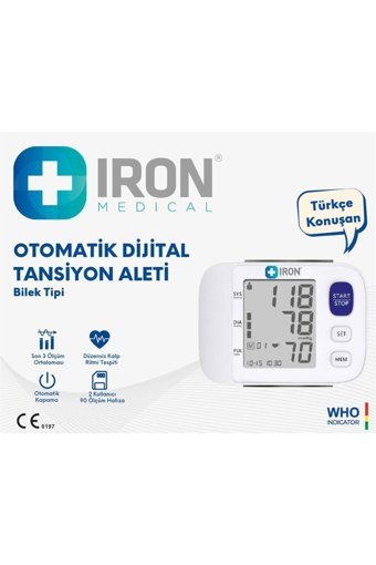 Iron Mdp20 2 Kullanıcı 90 Ölçüm Hafızalı Konuşan Dijital Bilekten Tam Otomatik Tansiyon Aleti