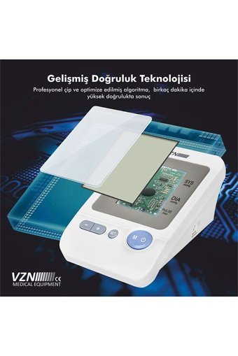 Vzn 1334 4 Kullanıcı 120 Ölçüm Hafızalı Konuşan Dijital Koldan Tam Otomatik Tansiyon Aleti
