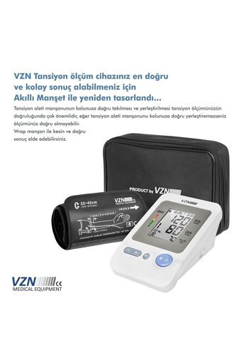 Vzn 1334 4 Kullanıcı 120 Ölçüm Hafızalı Konuşan Dijital Koldan Tam Otomatik Tansiyon Aleti