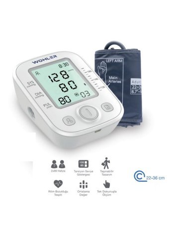 Wohler Jpd-Ha200 99 Ölçüm Hafızalı Dijital Koldan Yarı Otomatik Tansiyon Aleti
