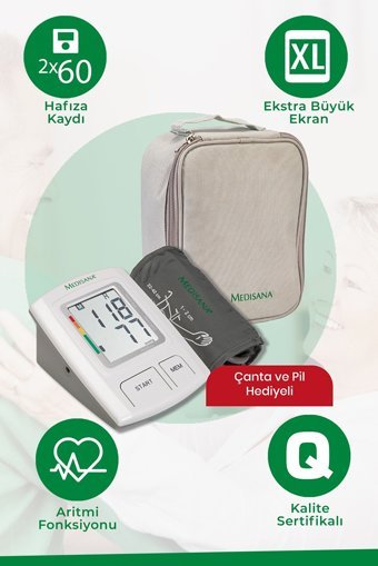 Medisana 48650 2 Kullanıcı 180 Ölçüm Hafızalı Konuşan Dijital Koldan Tam Otomatik Tansiyon Aleti