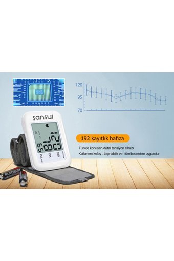 Sansui Oyc-Kf75B 192 Ölçüm Hafızalı Konuşan Dijital Bilekten Tam Otomatik Tansiyon Aleti