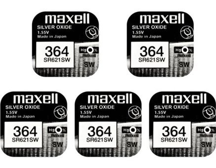 Maxell 364 SR621SW 1.55 V Düğme Pil 5'li
