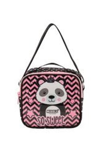 Muggle Panda Logolu Yıkanabilir Organik Siyah Beslenme Çantası