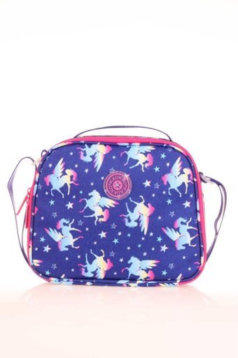 Kaukko L7193 Unicornlu Termoslu Lacivert Beslenme Çantası