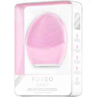 Foreo Luna 3 Normal Ciltler İçin 1 Başlıklı Fırçalı Silikon Pilli Titreşimli Yüz Temizleme Cihazı Pembe