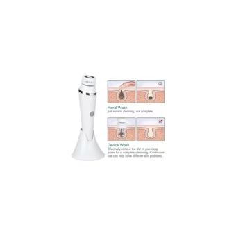 Three Beans 4 İn 1 300 mAH Tüm Ciltler İçin 4 Başlıklı Fırçalı Silikon Şarjlı Titreşimli Yüz Temizleme Cihazı Beyaz