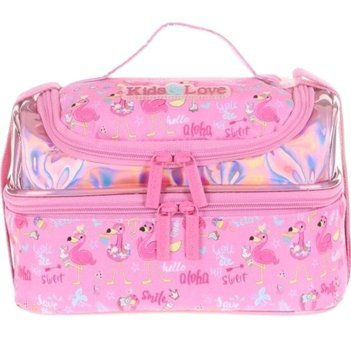 Kaukko L-7095 Termoslu Taş Flamin Pembe Beslenme Çantası