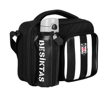 Beşiktaş 24350 Baskılı Yıkanabilir Organik Siyah Beslenme Çantası