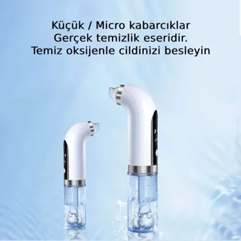 Sheland Karma Ciltler İçin 4 Başlıklı Şarjlı Titreşimli Vakumlu Yüz Temizleme Cihazı Beyaz