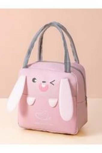 Shisa Store Hayvan Desenli Yıkanabilir Organik Pembe Beslenme Çantası