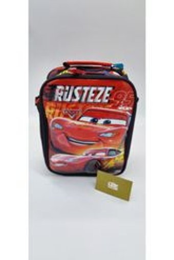 Mats Çanta Rusteze Arabalı Termoslu Şimşek Mcqueen Kırmızı Beslenme Çantası