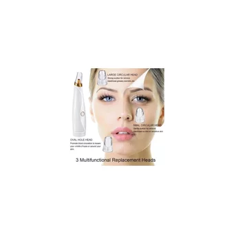 Xinh Blackhead Remover Yağlı Ciltler İçin 3 Başlıklı Şarjlı Vakumlu Yüz Temizleme Cihazı Beyaz