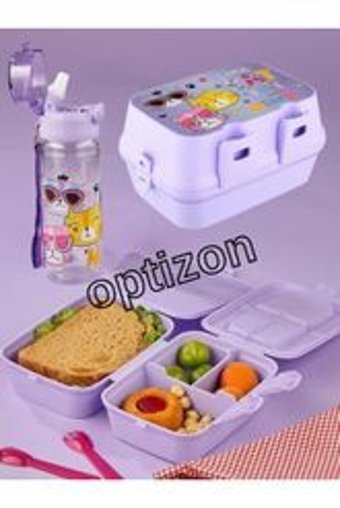 Optizon Suluklu Yıkanabilir Organik Mor Beslenme Çantası