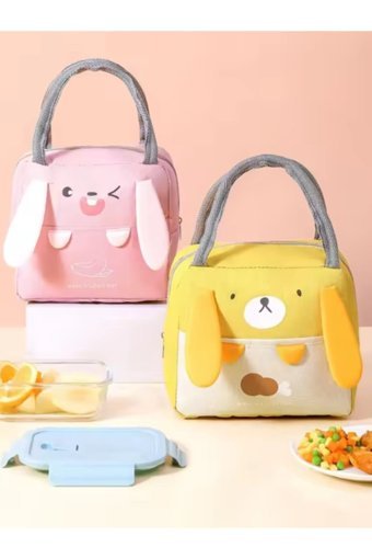 Shisa Store Hayvan Desenli Yıkanabilir Organik Sarı Beslenme Çantası