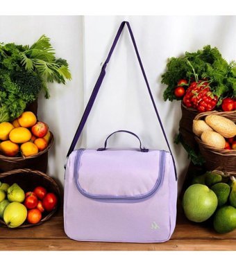Shopiolog Düz Yıkanabilir Organik Mor Beslenme Çantası