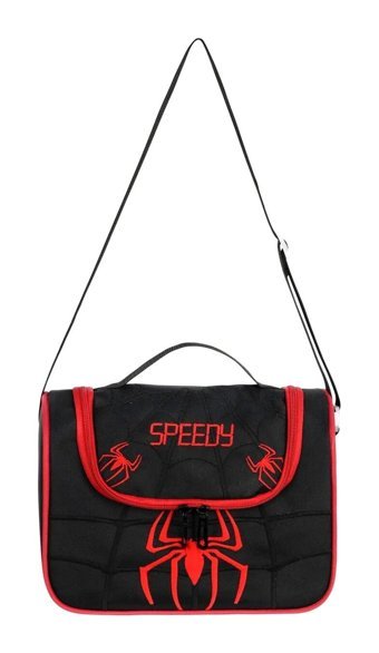 Nanobag Çizgili Termoslu Spider Man Siyah Beslenme Çantası